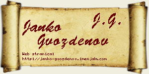 Janko Gvozdenov vizit kartica